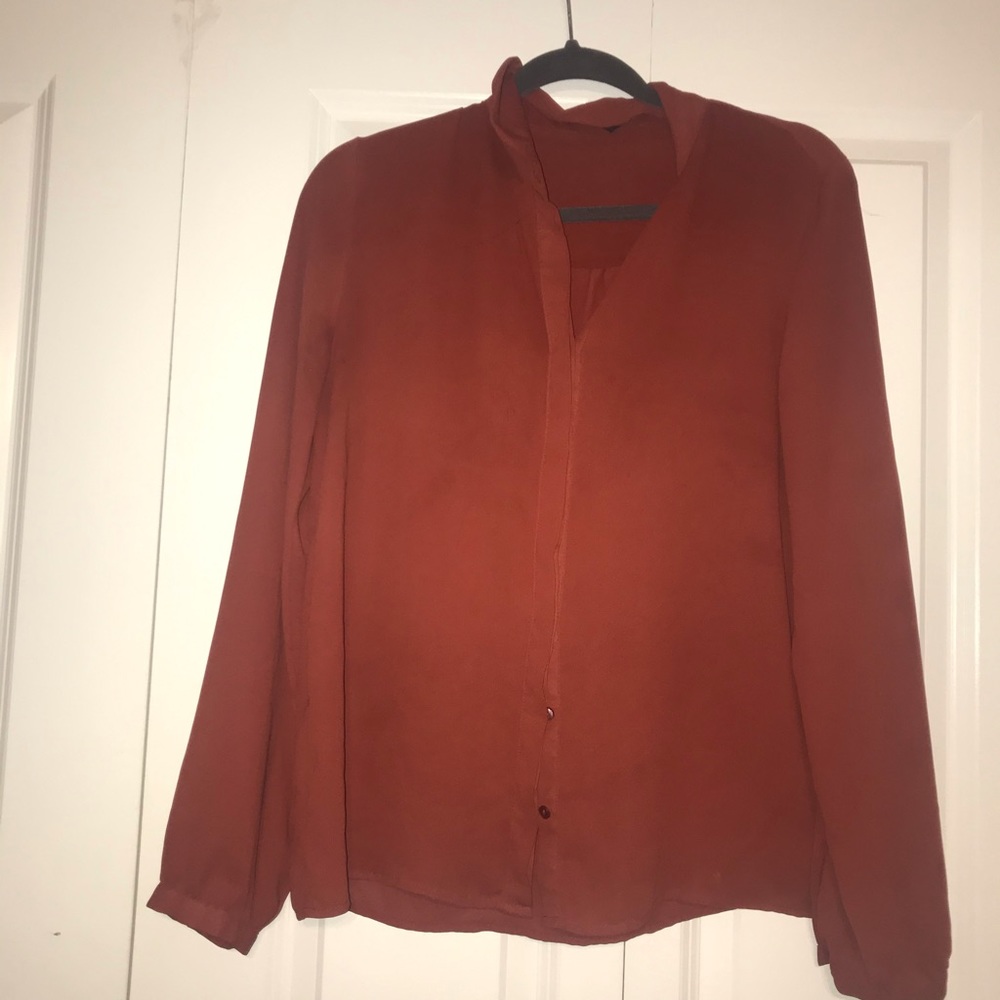 Medium Forver 21 Deep Orange Formal Shirt